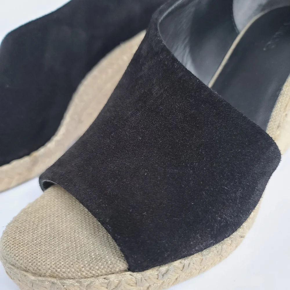 Vince | Sutton Espadrille Wedge Heel Sandal Black